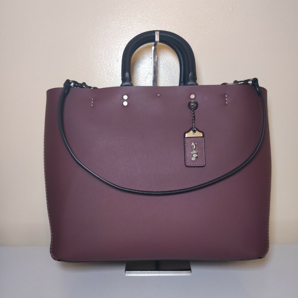 Sold -- Coach 1941 Rogue Tote 26886 Bordeaux - Picture 2 of 8